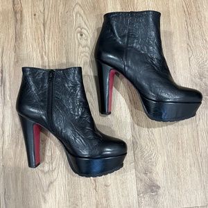 Platform Blk Leather Booties EU 38 NWOT Ursula Mascaro Luxury Boots